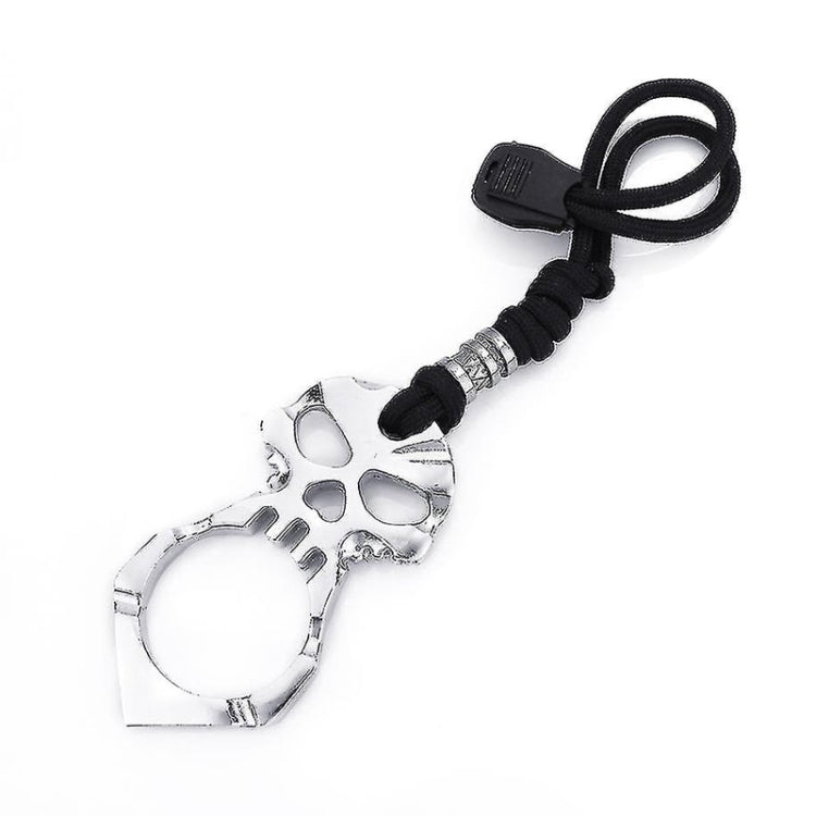 Rose Thorn Single Finger Buckle Self-defense Broken Window Keychain, Skull(Black), Skull(Gold), Skull(Silver)