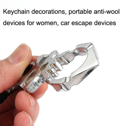 Rose Thorn Single Finger Buckle Self-defense Broken Window Keychain, Skull(Black), Skull(Gold), Skull(Silver)