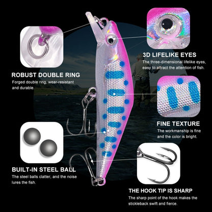 HENGJIA 5.7cm 3.4g Microbe Road Lures Slow Sinking Minnow Fake Bait, 1, 2, 3, 4, 5, 6, 7, 8, 9, 10, 10 Colors Bagged, 10 Colors Boxed