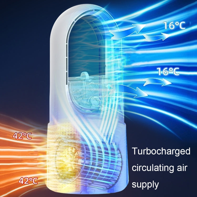 Desktop USB Charging Bladeless Fan Portable Vertical LED Digital Display Fan, Milk Coffee
