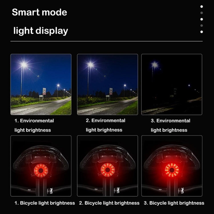 WEST BIKING Bicycle USB Charging Smart Brake Sensor Warning Tail Light, Cushion, Sit Tube