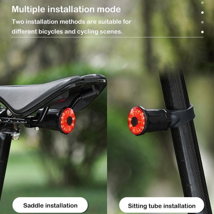 WEST BIKING Bicycle USB Charging Smart Brake Sensor Warning Tail Light, Cushion, Sit Tube