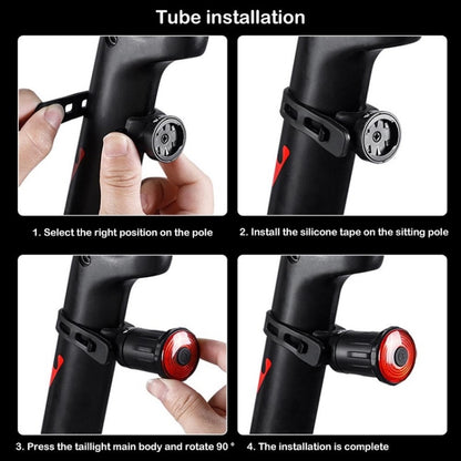 WEST BIKING Bicycle USB Charging Smart Brake Sensor Warning Tail Light, Cushion, Sit Tube
