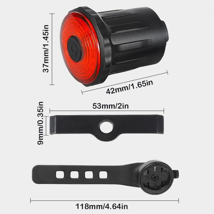 WEST BIKING Bicycle USB Charging Smart Brake Sensor Warning Tail Light, Cushion, Sit Tube