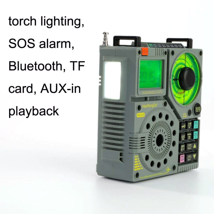 HanRongda HRD-A320 High Performance Multi-band Bluetooth Card Flashlight Lighting SOS Alert Radio, HRD-A320