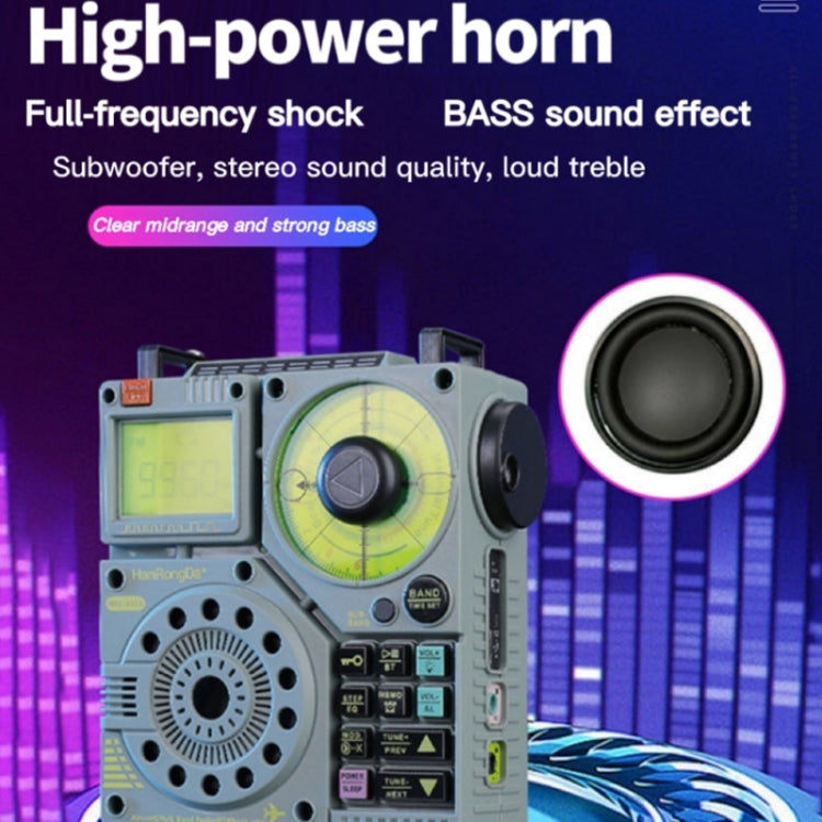 HanRongda HRD-A320 High Performance Multi-band Bluetooth Card Flashlight Lighting SOS Alert Radio, HRD-A320