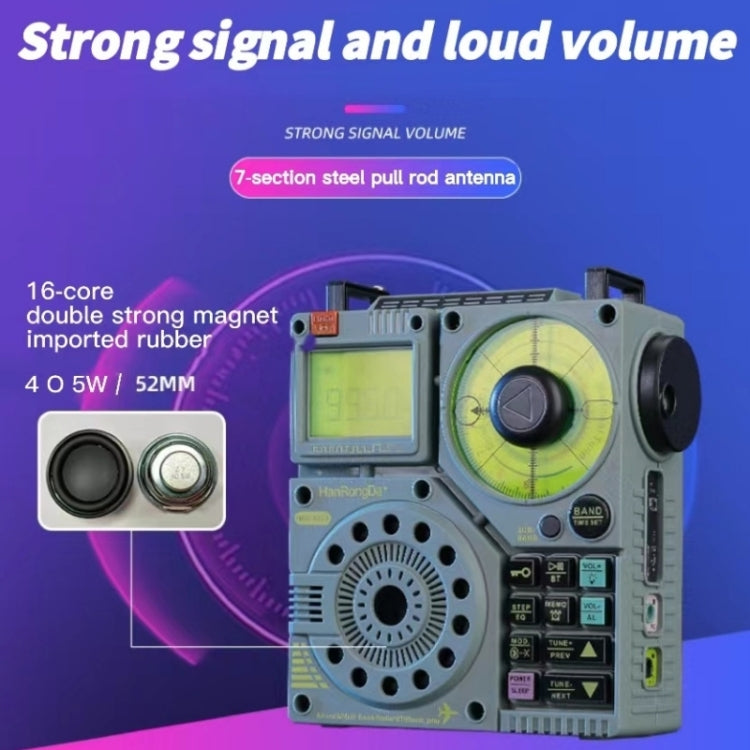 HanRongda HRD-A320 High Performance Multi-band Bluetooth Card Flashlight Lighting SOS Alert Radio, HRD-A320