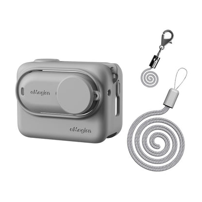 For Insta360 GO 3 AMagisn Silicone Body Cover Protective Case With Lanyard