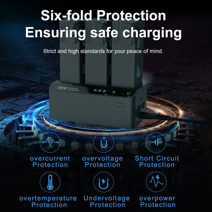 For DJI Mavic 3 Series LKTOP 200W 3-Channel Battery Charger, US Plug, EU Plug