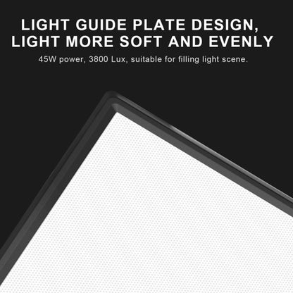 Pixel P50 Dual Color Temperature Flat Panel Fill Light 45W Soft Outdoor Shooting Fill Light For Straight Photography, Lamp+US Plug Adapter, Lamp+EU Plug Adapter, Lamp+UK Plug Adapter, Lamp+AU Plug Adapter