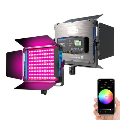Pixel P80 60W 2600-10000K 542 LEDs Photography Fill Light Support Mobile APP Remote Control, A Set+US Plug Adapter, A Set+EU Plug Adapter, A Set+UK Plug Adapter, A Set+AU Plug Adapter