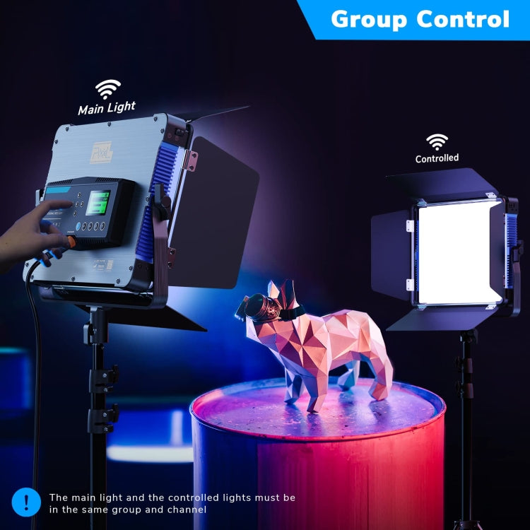 Pixel P80 60W 2600-10000K 542 LEDs Photography Fill Light Support Mobile APP Remote Control, A Set+US Plug Adapter, A Set+EU Plug Adapter, A Set+UK Plug Adapter, A Set+AU Plug Adapter
