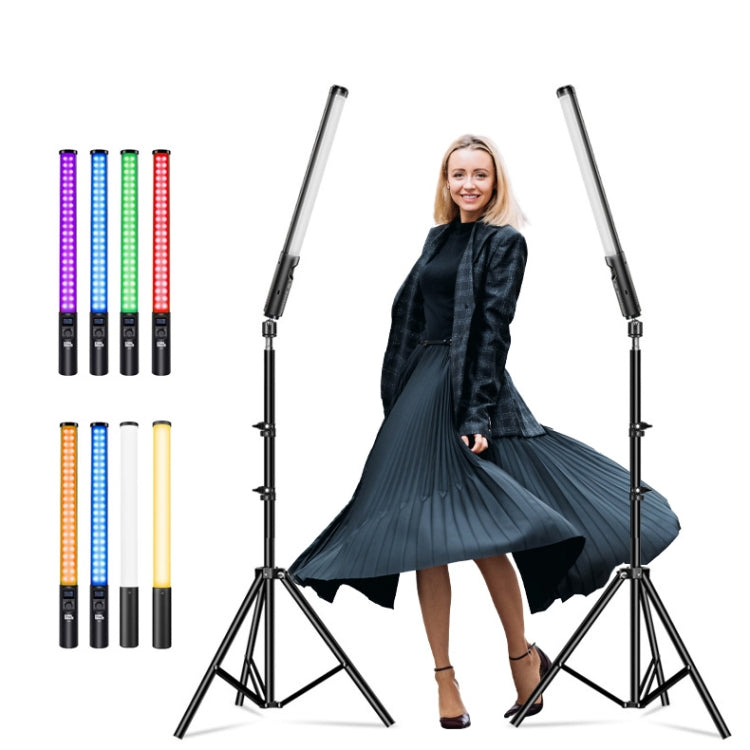 Pixel S24 RGB Fill Light Rod Handheld Portable Color Icelet Outdoor Videos Live Broadcast Studio Camera Stick Lamp, Standard Set+US Plug Adapter, Standard Set+EU Plug Adapter, Standard Set+UK Plug Adapter, Standard Set+AU Plug Adapter