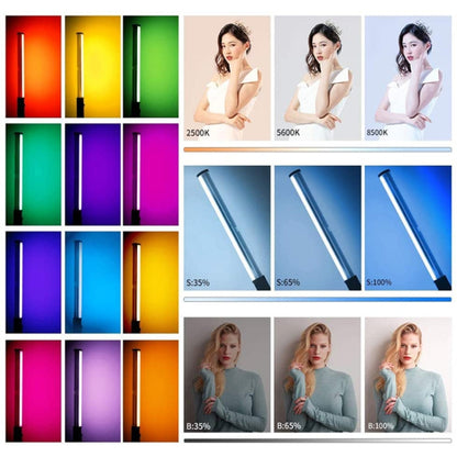 Pixel S24 RGB Fill Light Rod Handheld Portable Color Icelet Outdoor Videos Live Broadcast Studio Camera Stick Lamp, Standard Set+US Plug Adapter, Standard Set+EU Plug Adapter, Standard Set+UK Plug Adapter, Standard Set+AU Plug Adapter