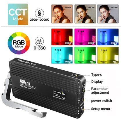Pixel G3 Flat Panel RGB Fill Light Handheld Photography Camera Dimmable Desktop Mini Pocket Lamp