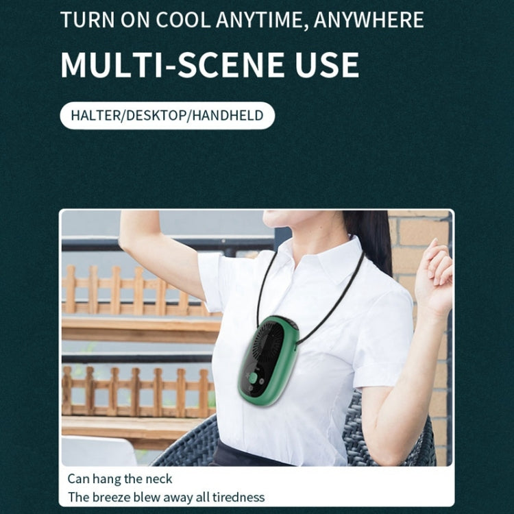 Leafless Hanging Neck Fan Mini Handheld Fan USB Rechargeable Fan, Without Negative Ions White, Without Negative Ions Green, With Negative Ions White, With Negative Ions Green
