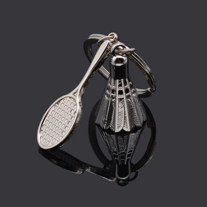 2pcs Simulated Badminton Metal Key Chain Arena Club Gift