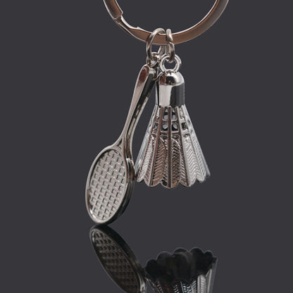 2pcs Simulated Badminton Metal Key Chain Arena Club Gift