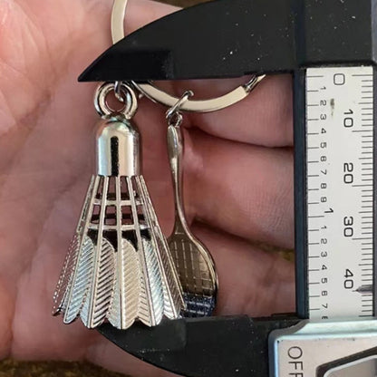 2pcs Simulated Badminton Metal Key Chain Arena Club Gift