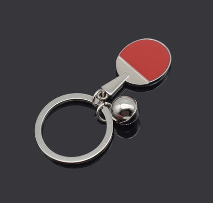 2pcs Table Tennis Metal Keychain Small Gift
