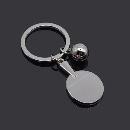 2pcs Table Tennis Metal Keychain Small Gift