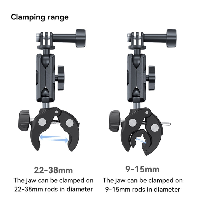 TELESIN Plastic Crab Claw Handlebar Tube Clamp For Sports Camera Mobile Phones, Plastic