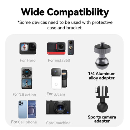 TELESIN Plastic Crab Claw Handlebar Tube Clamp For Sports Camera Mobile Phones, Plastic