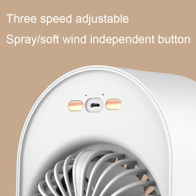 USB Spray Humidification Air Conditioning Fan Small Portable Desktop Air Cooler, Plug-in (White), Plug-in (Green), Charging (White), Charging (Green)