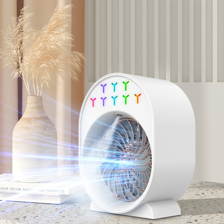 USB Spray Humidification Air Conditioning Fan Small Portable Desktop Air Cooler, Plug-in (White), Plug-in (Green), Charging (White), Charging (Green)