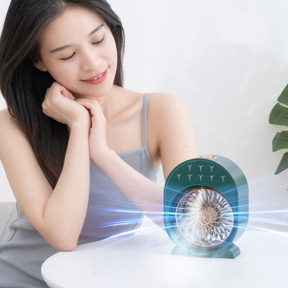 USB Spray Humidification Air Conditioning Fan Small Portable Desktop Air Cooler, Plug-in (White), Plug-in (Green), Charging (White), Charging (Green)