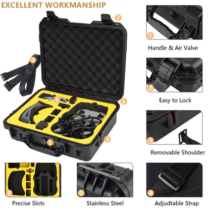For DJI  Avata Storage Bag Portable Protective Case, 3929 Black, Compatible FPV Controller 2 Black