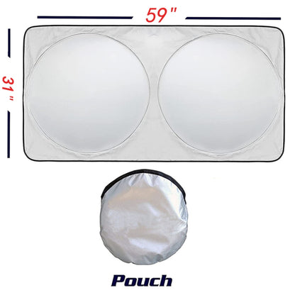 Car Double Circle Sun Visor Heat Insulation Sun Protection Sun Block, 150x80cm, 150x85cm, 160x86cm, 167x95cm, 190x90cm