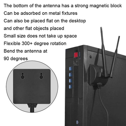 2.4GHz 5GHz 6DBI Magnetic Suction WiFi Antenna PCI-E WiFi Network Card, 6DBI