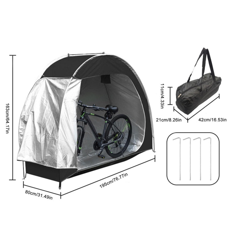 Outdoor Waterproof Bicycle Storage Shed Oxford 210D Heavy Duty Bike Tent, Army Green, Black