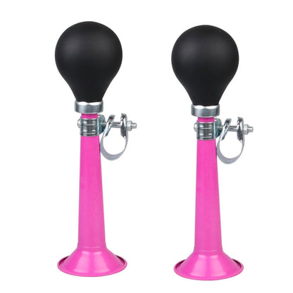 2pcs 7 inch Metal Plating Bicycle Air Horn Bicycle Accessories, Black, Red, Blue, Pink, Green, Silver