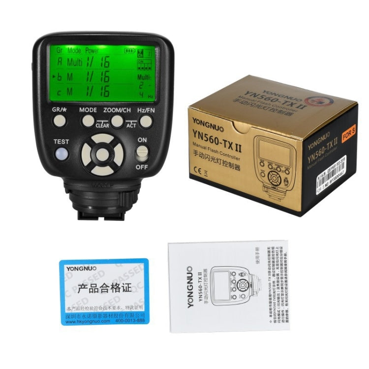 YONGNUO YN560-TX II Studio Light Trigger Wireless Shutter Flash Trigger, For Canon Version, For Nikon Version, For Sony Version