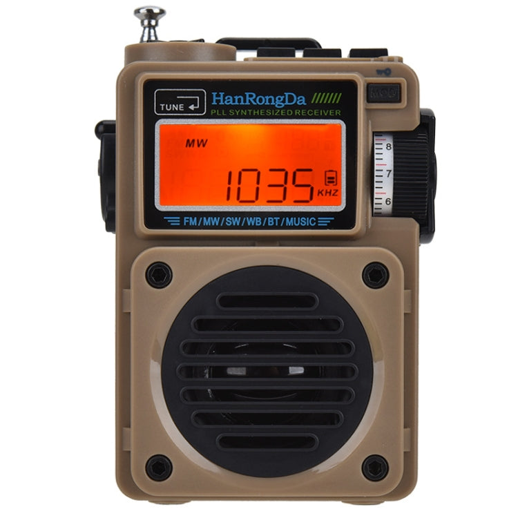 HanRongda HRD-701 Portable Full Band Radio Subwoofer Bluetooth TF Card Digital Display Radio, HRD-701 Yellow, HRD-701 Khaki
