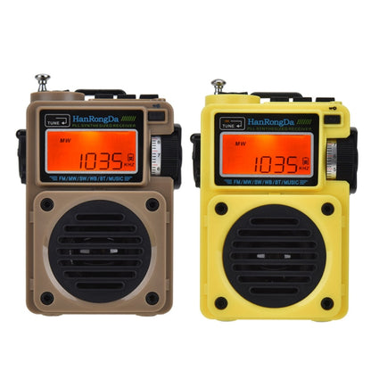 HanRongda HRD-701 Portable Full Band Radio Subwoofer Bluetooth TF Card Digital Display Radio, HRD-701 Yellow, HRD-701 Khaki