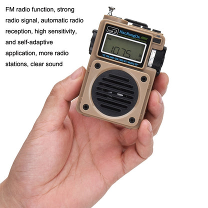 HanRongda HRD-701 Portable Full Band Radio Subwoofer Bluetooth TF Card Digital Display Radio, HRD-701 Yellow, HRD-701 Khaki