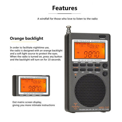 HanRongda HRD-747 Portable Full Band Digital Display High-Frequency Receiving Radio, HRD-747