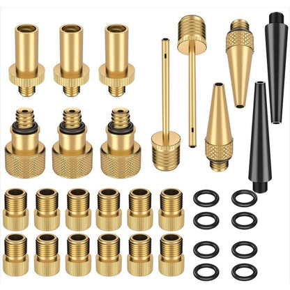 SV/AV/DV Bicycle Valve Adapter Set Bike Ball Pump Accessories, 15 in 1, 24 in 1 with Leather Ring, 25 in 1, 24 in 1, 32 in 1, 16 in 1, 10 in 1, 3sets 3 in 1, 12 in 1, 3sets 5 in 1, 3sets 4 in 1, 3sets 4 in 1 Gold, 14 in 1, 16 in 1 with Split Box