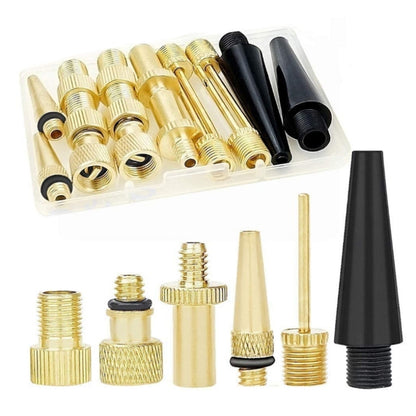SV/AV/DV Bicycle Valve Adapter Set Bike Ball Pump Accessories, 15 in 1, 24 in 1 with Leather Ring, 25 in 1, 24 in 1, 32 in 1, 16 in 1, 10 in 1, 3sets 3 in 1, 12 in 1, 3sets 5 in 1, 3sets 4 in 1, 3sets 4 in 1 Gold, 14 in 1, 16 in 1 with Split Box