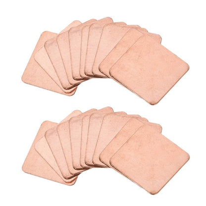 20pcs Laptop Cooling Copper Heat Sink Thermal Conductive Tabs Cell Phone Computer Graphics Card Heat Sinks, 15x15x0.1mm, 15x15x0.3mm, 15x15x0.4mm, 15x15x0.5mm, 15x15x0.6mm, 15x15x0.8mm, 15x15x1.0mm, 15x15x1.2mm, 15x15x1.5mm, 15x15x1.8mm, 15x15x2.0mm