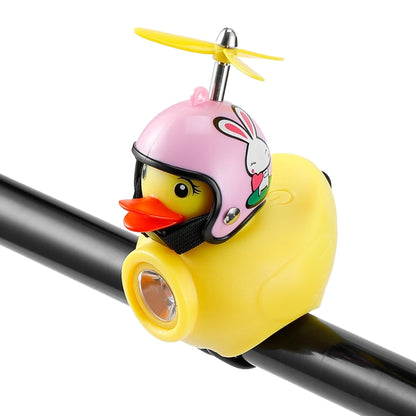 Yellow Duck Bike Bell Handlebar Headlight Car Ornaments Cycling Accessories Helmets Decor