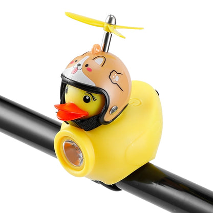 Yellow Duck Bike Bell Handlebar Headlight Car Ornaments Cycling Accessories Helmets Decor
