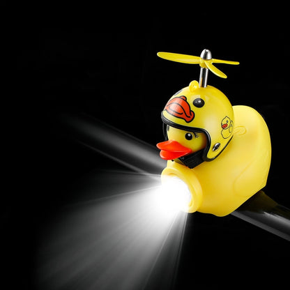 Yellow Duck Bike Bell Handlebar Headlight Car Ornaments Cycling Accessories Helmets Decor