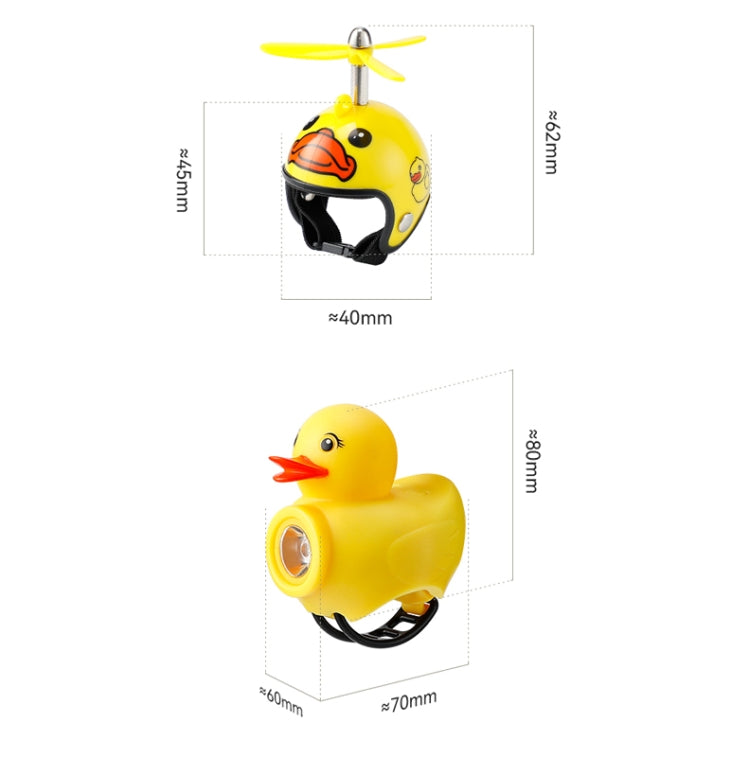 Yellow Duck Bike Bell Handlebar Headlight Car Ornaments Cycling Accessories Helmets Decor