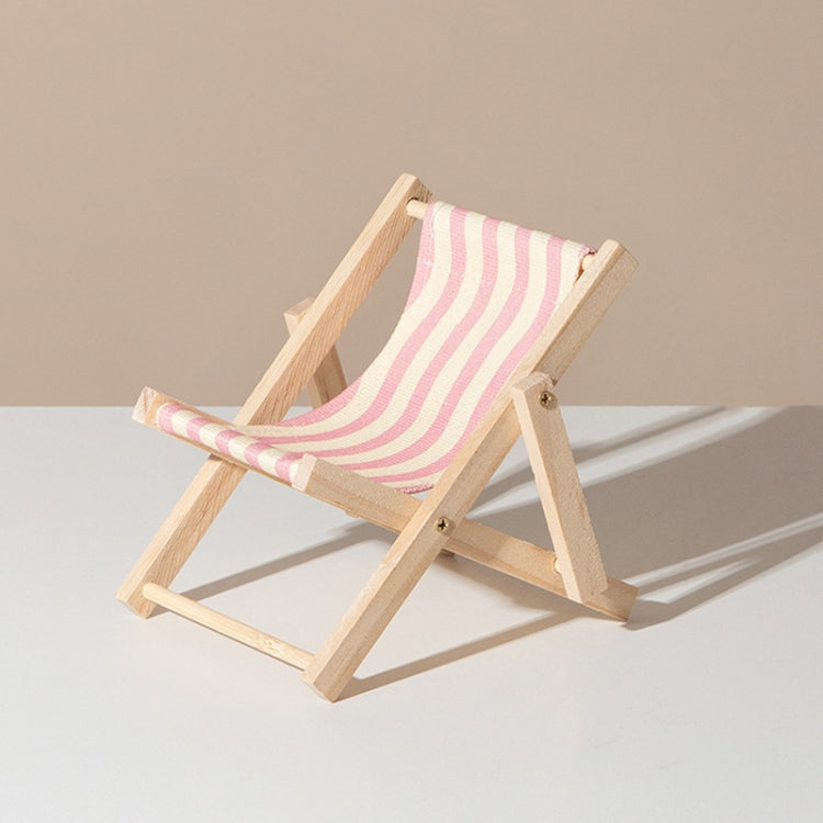 Wooden Craft Mini Desktop Ornament Photography Toys Beach Chair Phone Holder, A, D, E, G