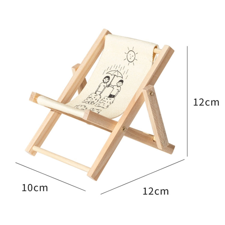 Wooden Craft Mini Desktop Ornament Photography Toys Beach Chair Phone Holder, A, D, E, G