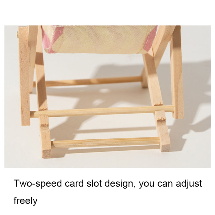 Wooden Craft Mini Desktop Ornament Photography Toys Beach Chair Phone Holder, A, D, E, G